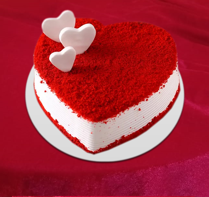 Red Velvet Cake in Heart Shape