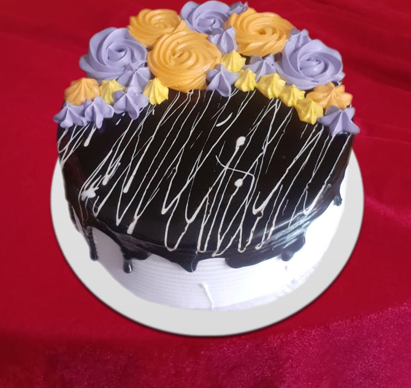 Chocolate Cake with Rosette Topping