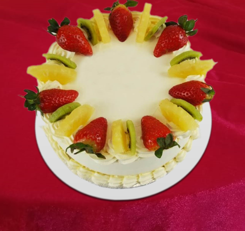 Fruit Cake strawberry and pineapple Topping