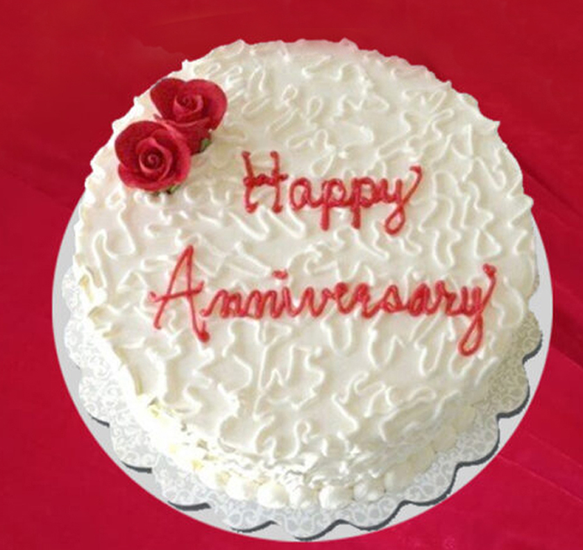 Wedding Anniversary with a White Forest Cake