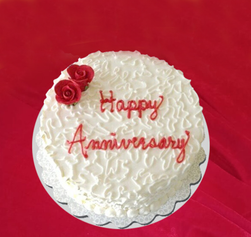 Wedding Anniversary with a White Forest Cake