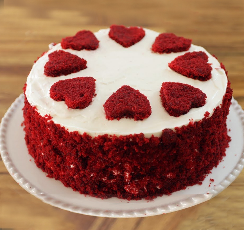 Red Velvet Cake Heart Rounded