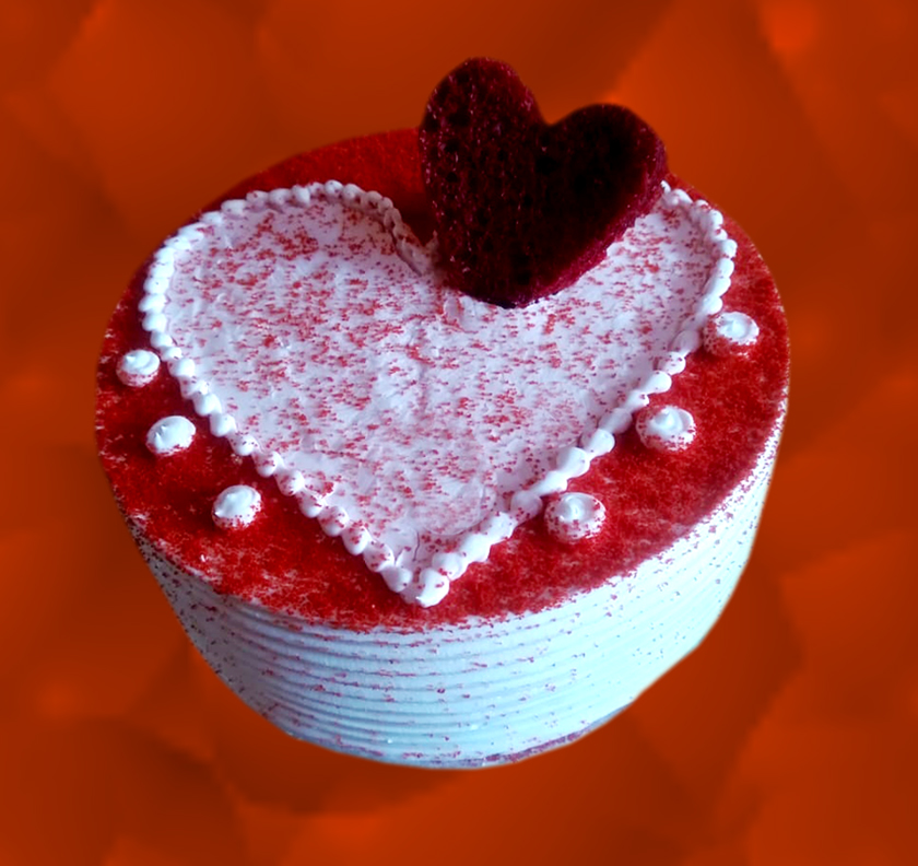 Red Velvet Cake Heart inside