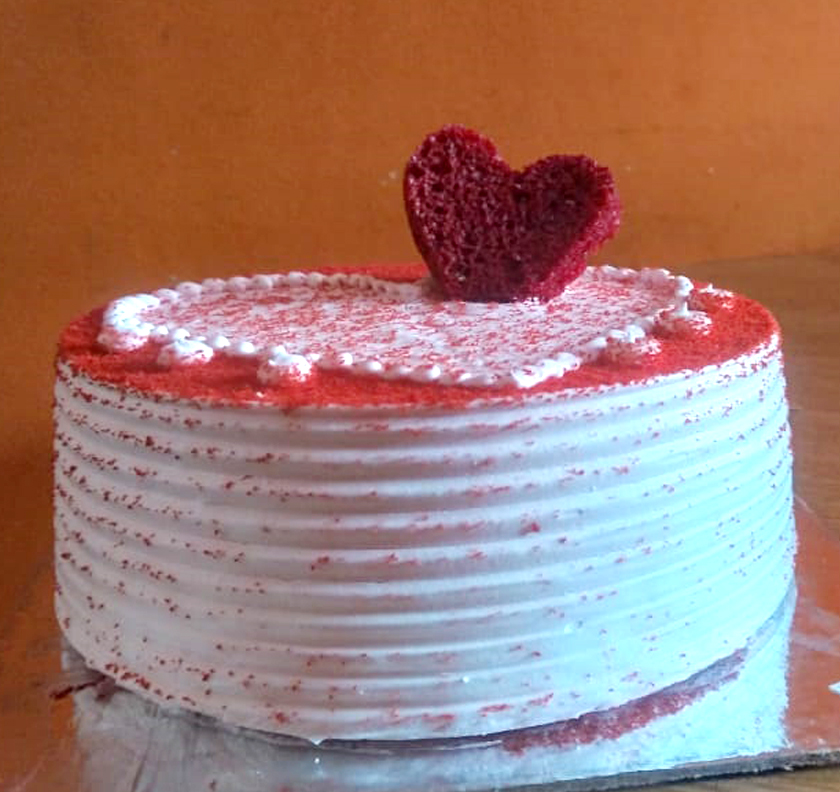 Red Velvet Cake Heart inside