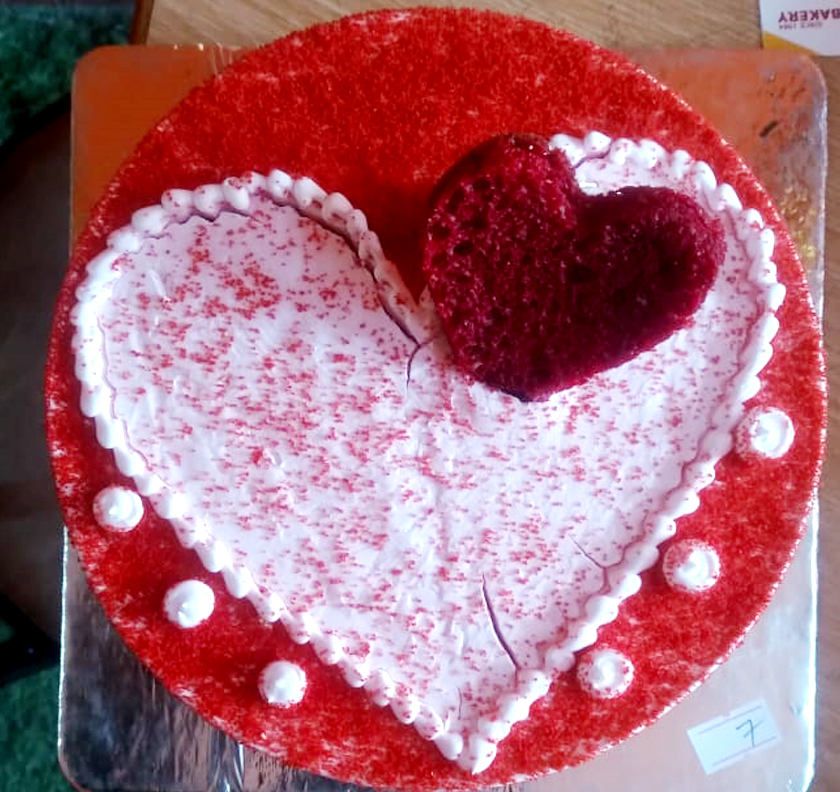 Red Velvet Cake Heart inside