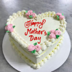 Butterscotch Cake in Heart shape for Mothers Day