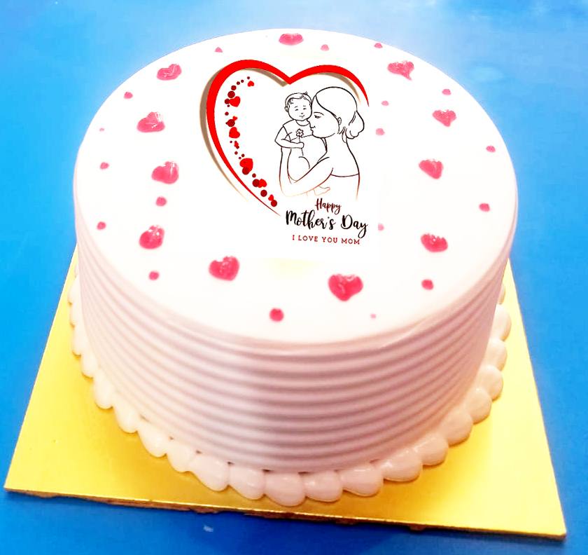 White Forest Mothers Day Cake